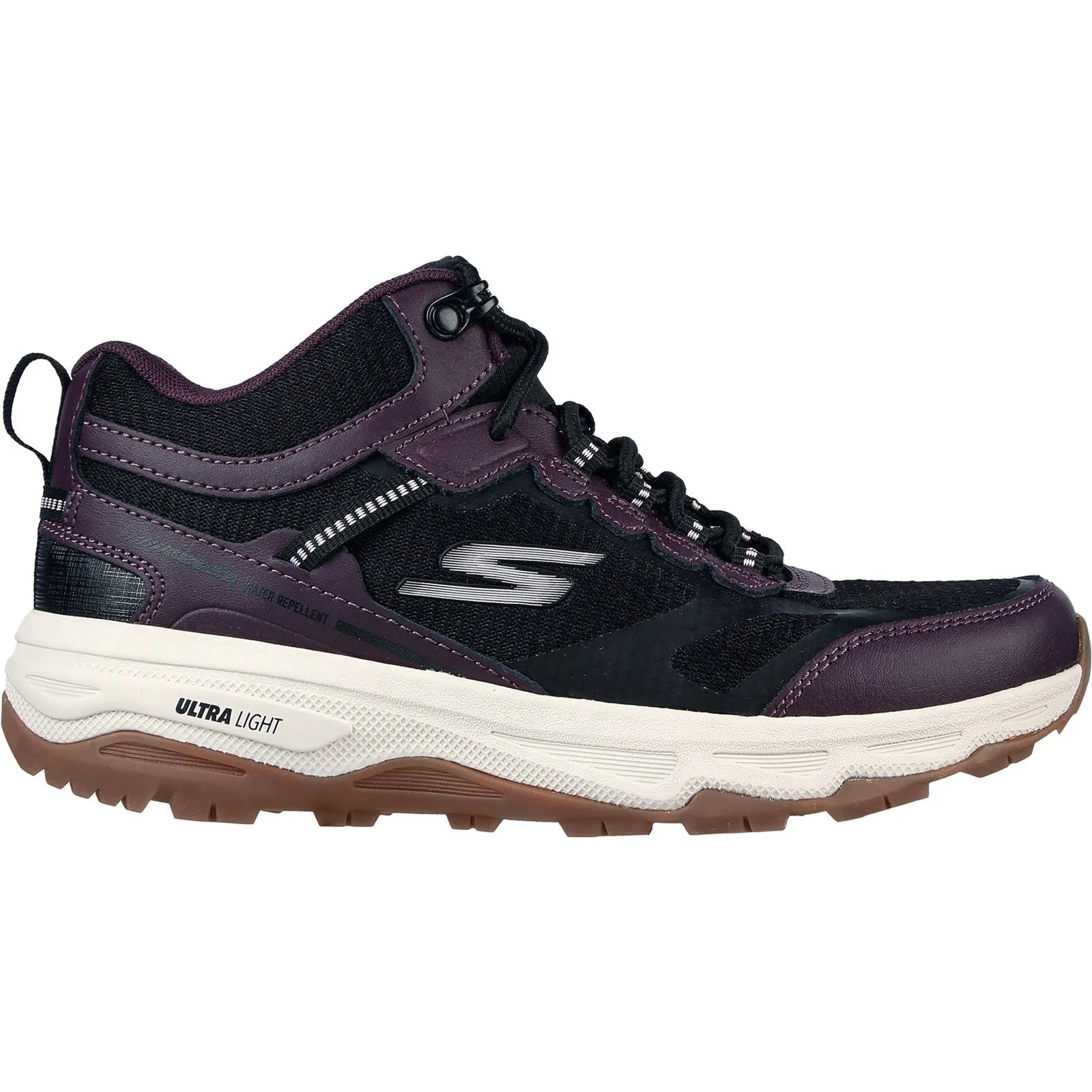 Skechers Womens Go Run Trail Altitude 128206-BKPR Black/Purple Lace Up Shoe