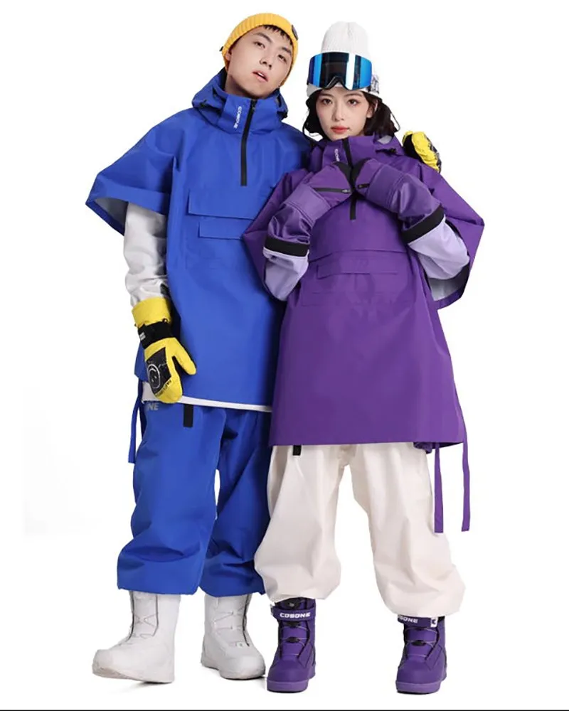 Ski Wear Outdoor Cloak Unisex Baggy Ski Jacket