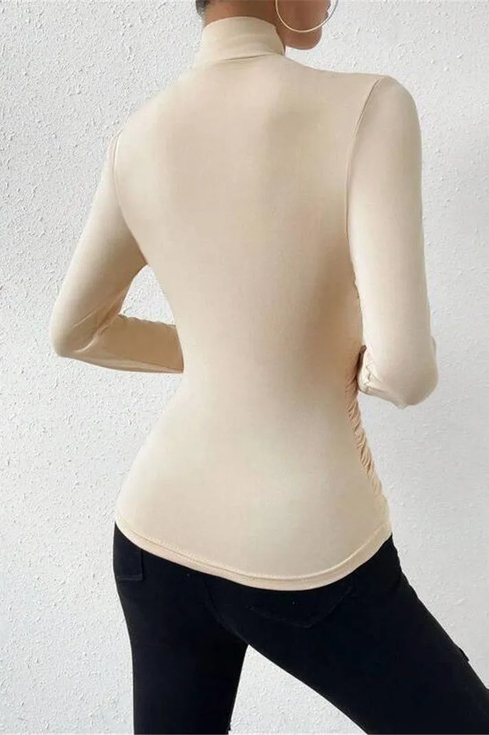 Slim Fit Versatile Pleated T-shirt