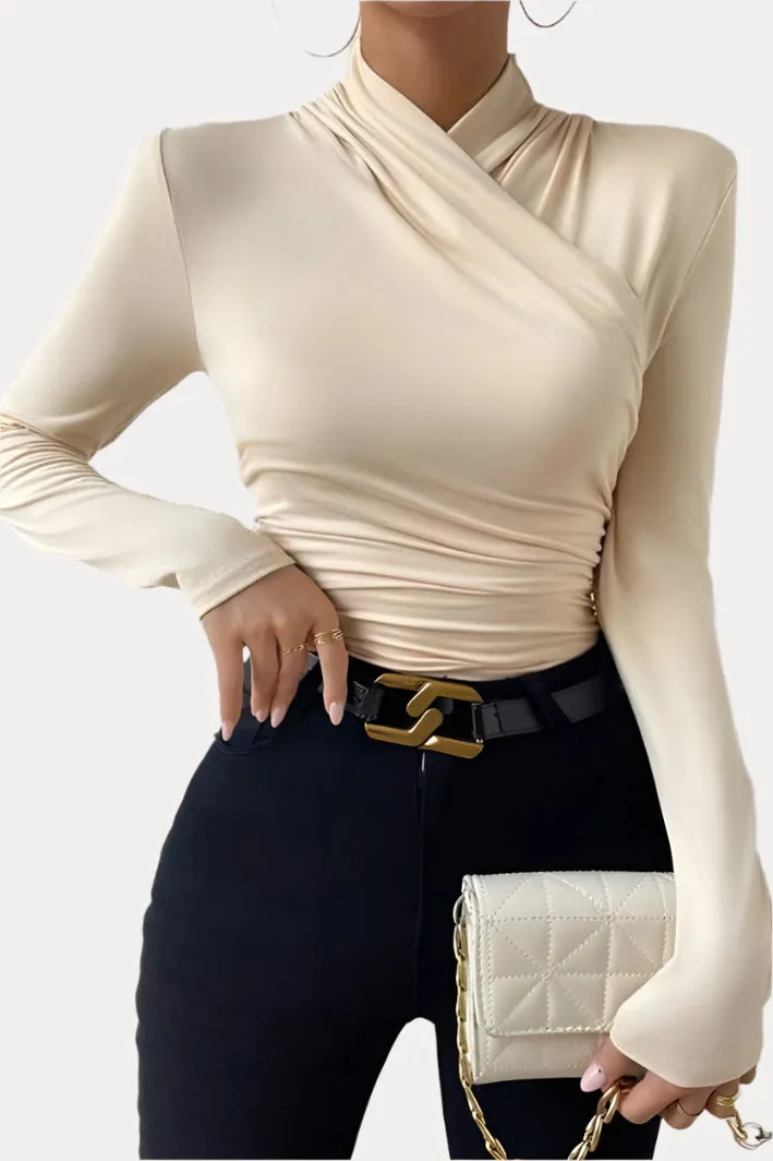 Slim Fit Versatile Pleated T-shirt