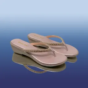 Stylish Rose Gold Wedge Sandals