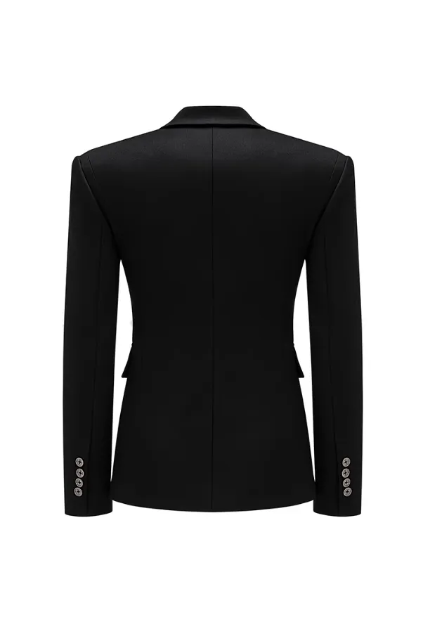 Tailored Single Breasted Slim Fit Black Blazer