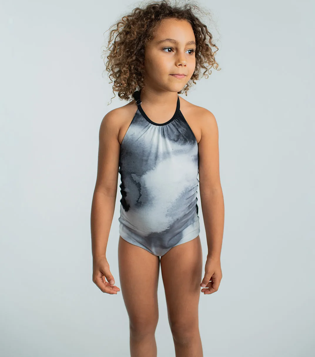 tie dye collar swimsuit