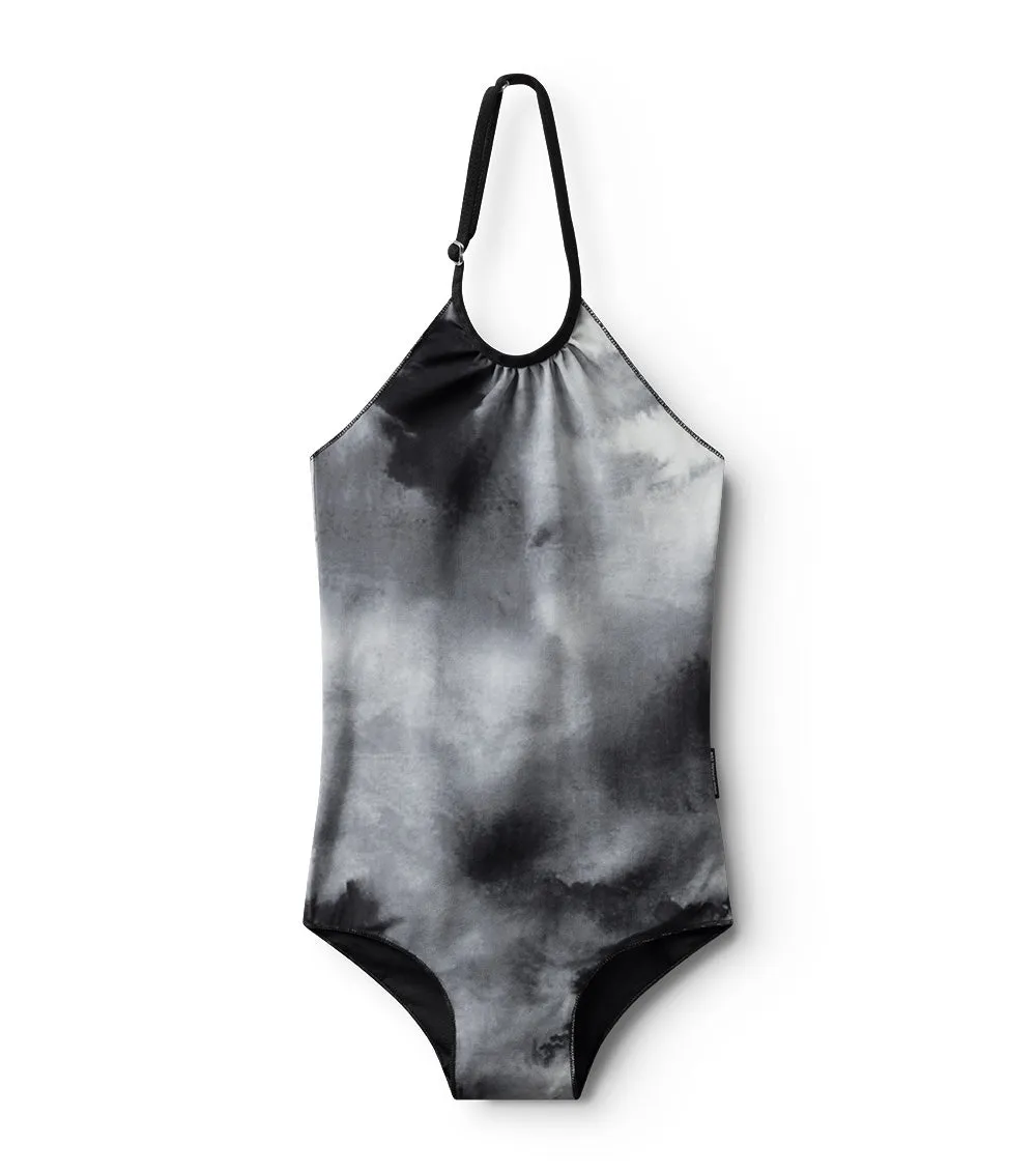 tie dye collar swimsuit