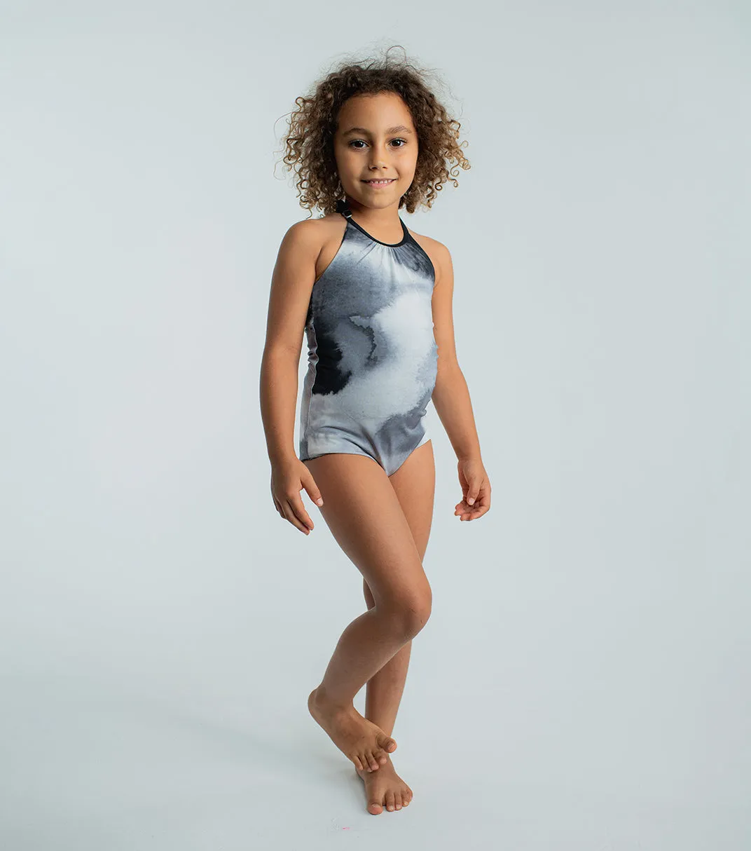 tie dye collar swimsuit