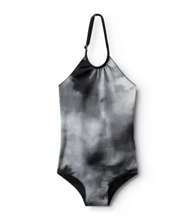 tie dye collar swimsuit