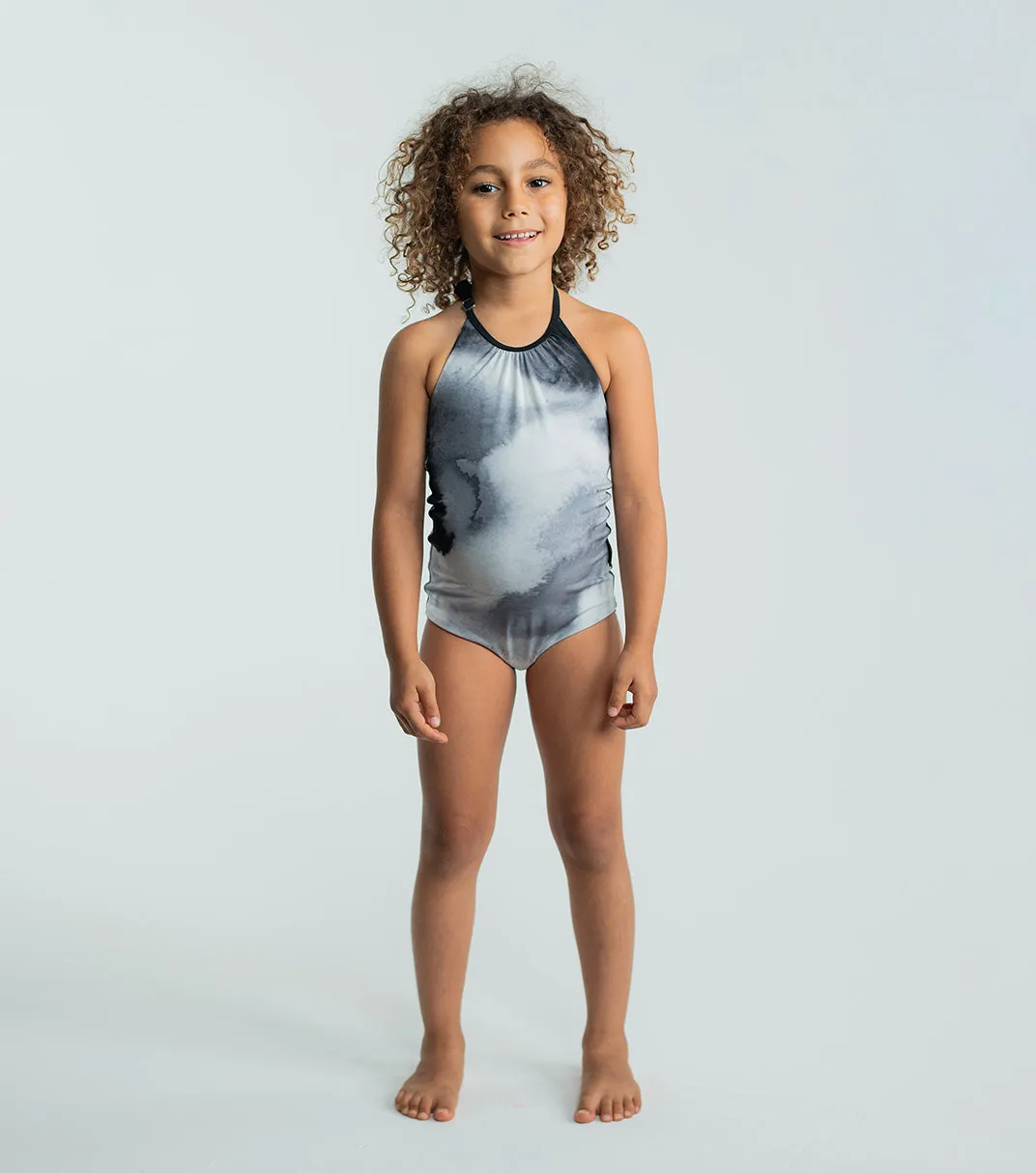 tie dye collar swimsuit