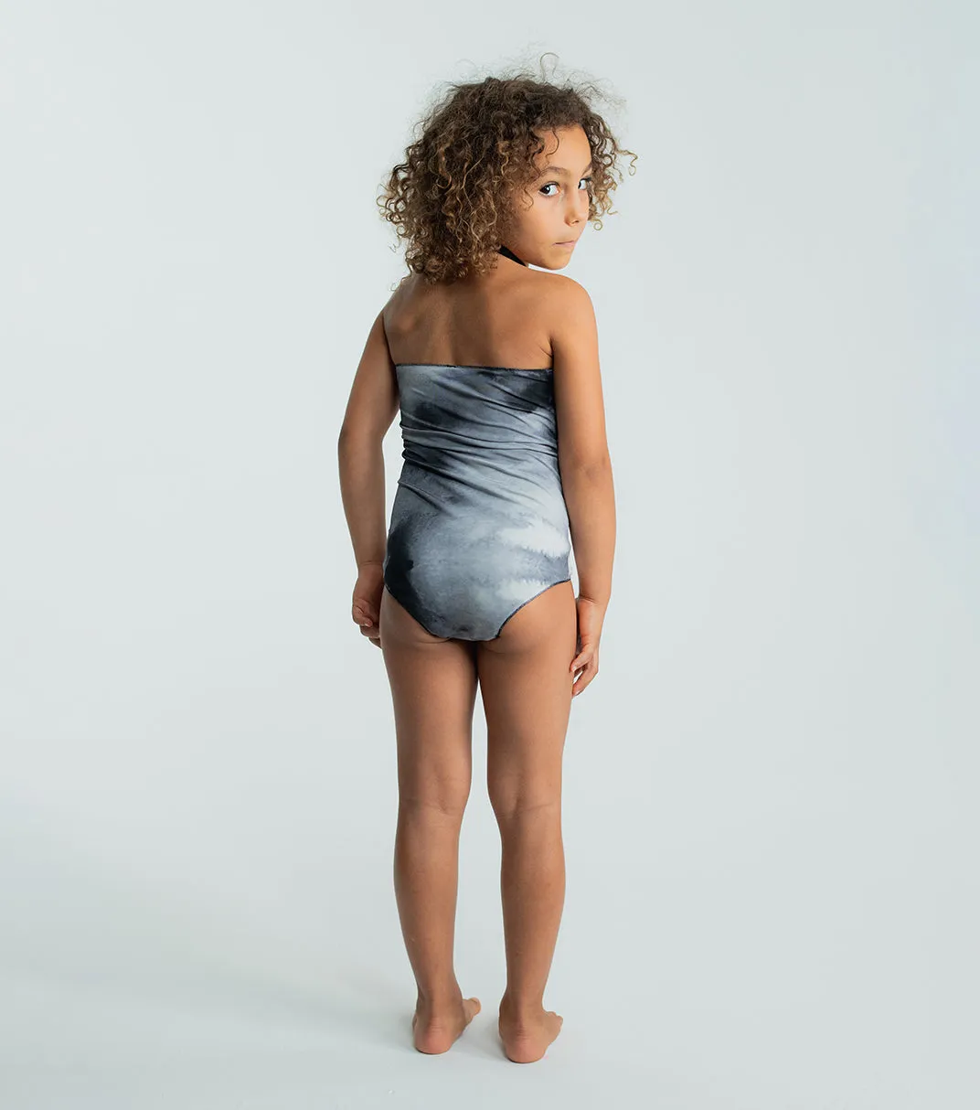 tie dye collar swimsuit