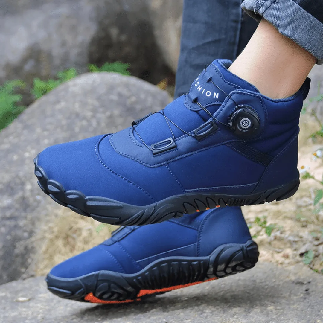Unisex Winter Barefoot Ankle Boots - Plush Warm, Non-Slip Outdoor Snow Shoes