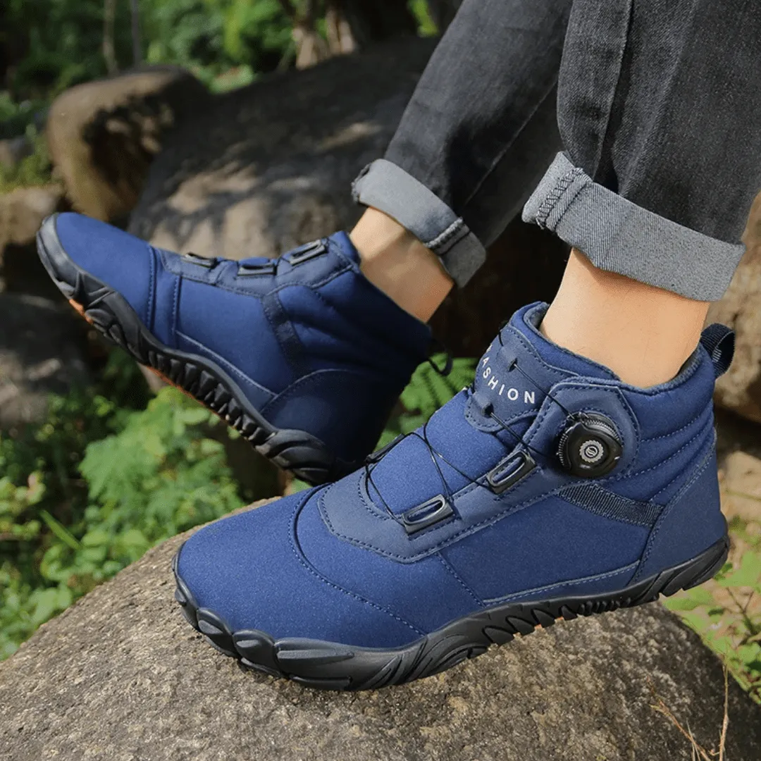 Unisex Winter Barefoot Ankle Boots - Plush Warm, Non-Slip Outdoor Snow Shoes