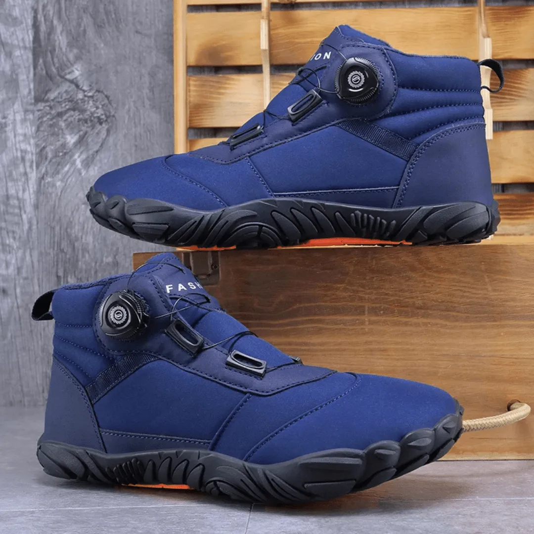Unisex Winter Barefoot Ankle Boots - Plush Warm, Non-Slip Outdoor Snow Shoes