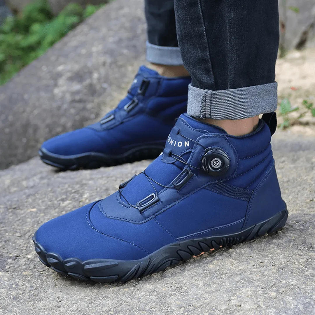 Unisex Winter Barefoot Ankle Boots - Plush Warm, Non-Slip Outdoor Snow Shoes
