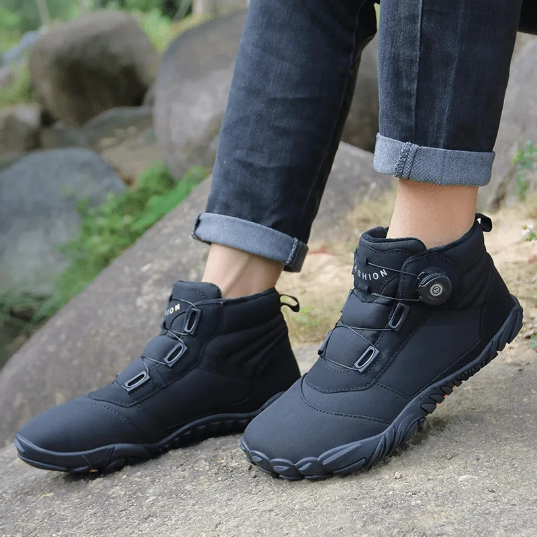 Unisex Winter Barefoot Ankle Boots - Plush Warm, Non-Slip Outdoor Snow Shoes