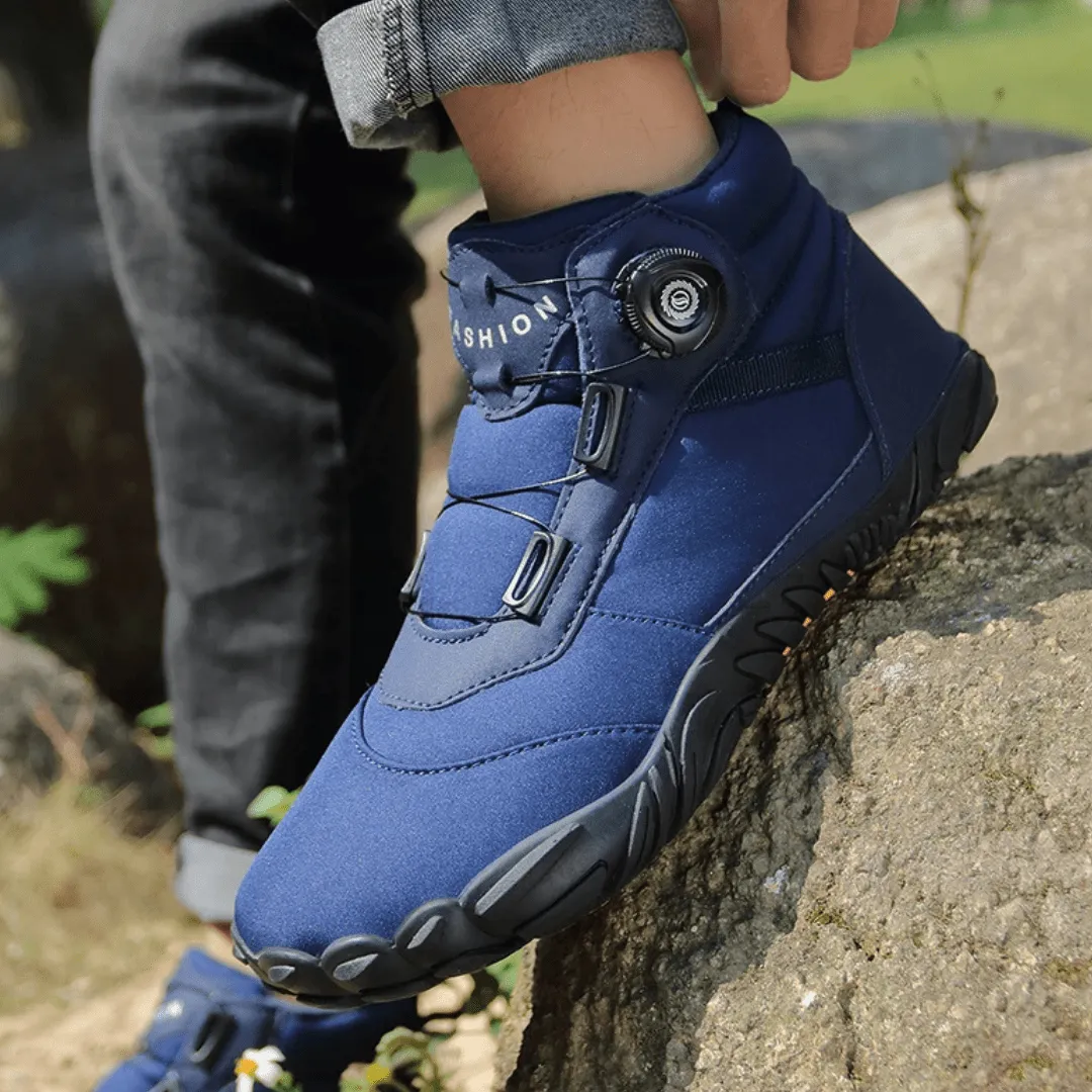 Unisex Winter Barefoot Ankle Boots - Plush Warm, Non-Slip Outdoor Snow Shoes