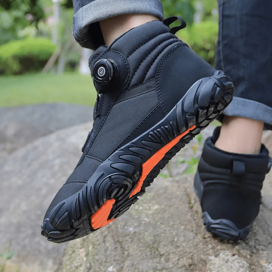 Unisex Winter Barefoot Ankle Boots - Plush Warm, Non-Slip Outdoor Snow Shoes