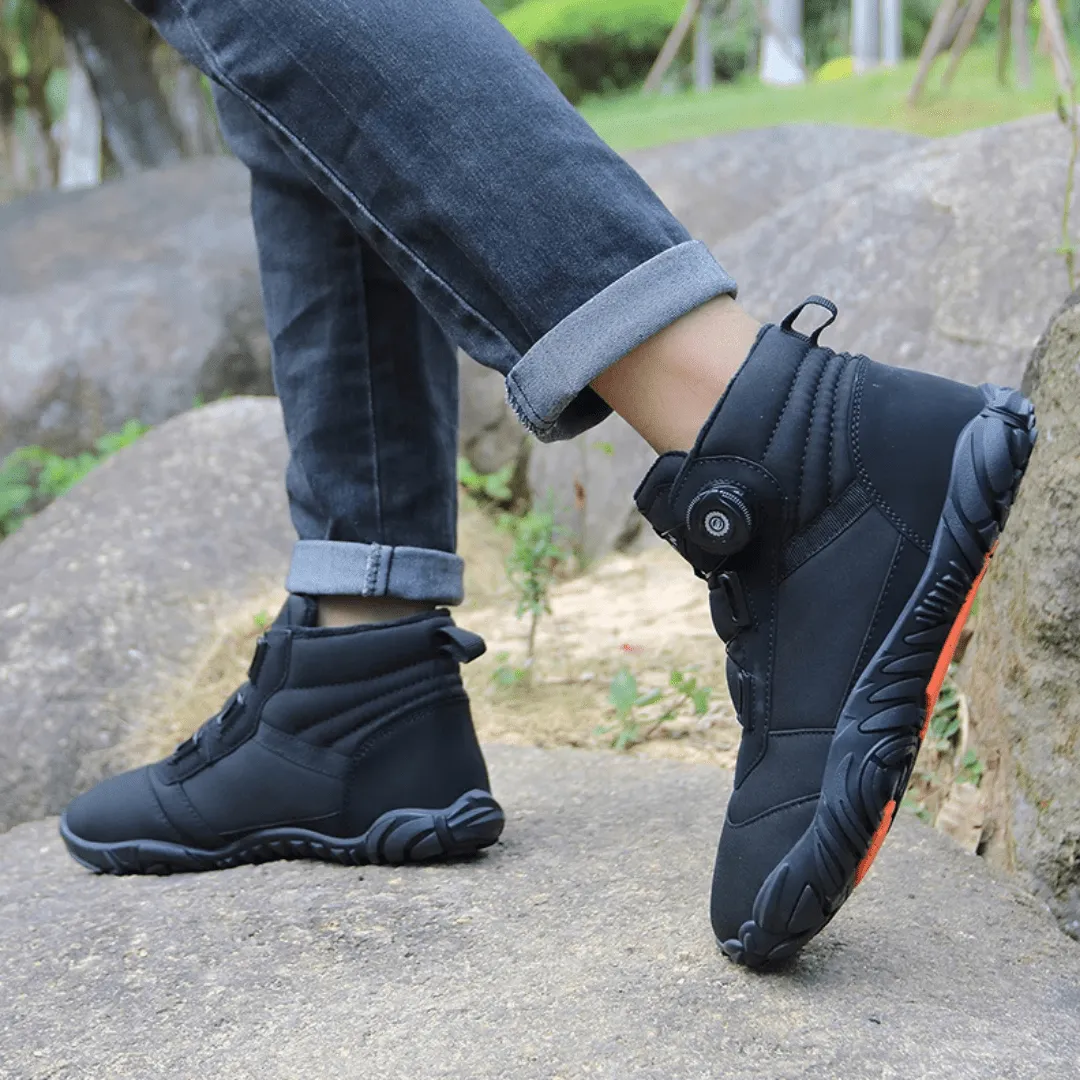 Unisex Winter Barefoot Ankle Boots - Plush Warm, Non-Slip Outdoor Snow Shoes
