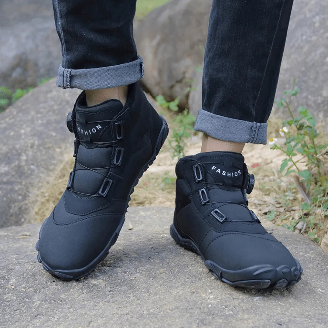 Unisex Winter Barefoot Ankle Boots - Plush Warm, Non-Slip Outdoor Snow Shoes