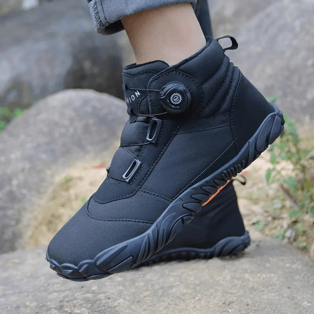 Unisex Winter Barefoot Ankle Boots - Plush Warm, Non-Slip Outdoor Snow Shoes