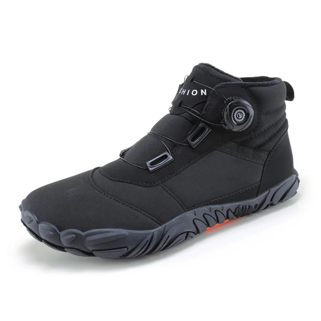 Unisex Winter Barefoot Ankle Boots - Plush Warm, Non-Slip Outdoor Snow Shoes