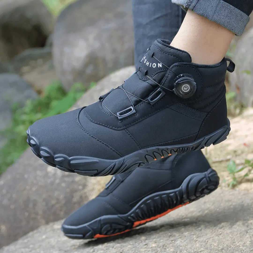 Unisex Winter Barefoot Ankle Boots - Plush Warm, Non-Slip Outdoor Snow Shoes
