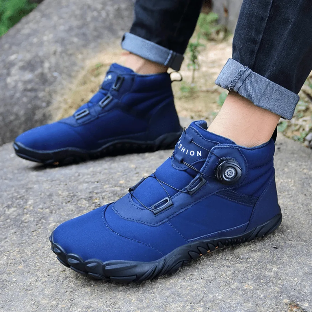 Unisex Winter Barefoot Ankle Boots - Plush Warm, Non-Slip Outdoor Snow Shoes