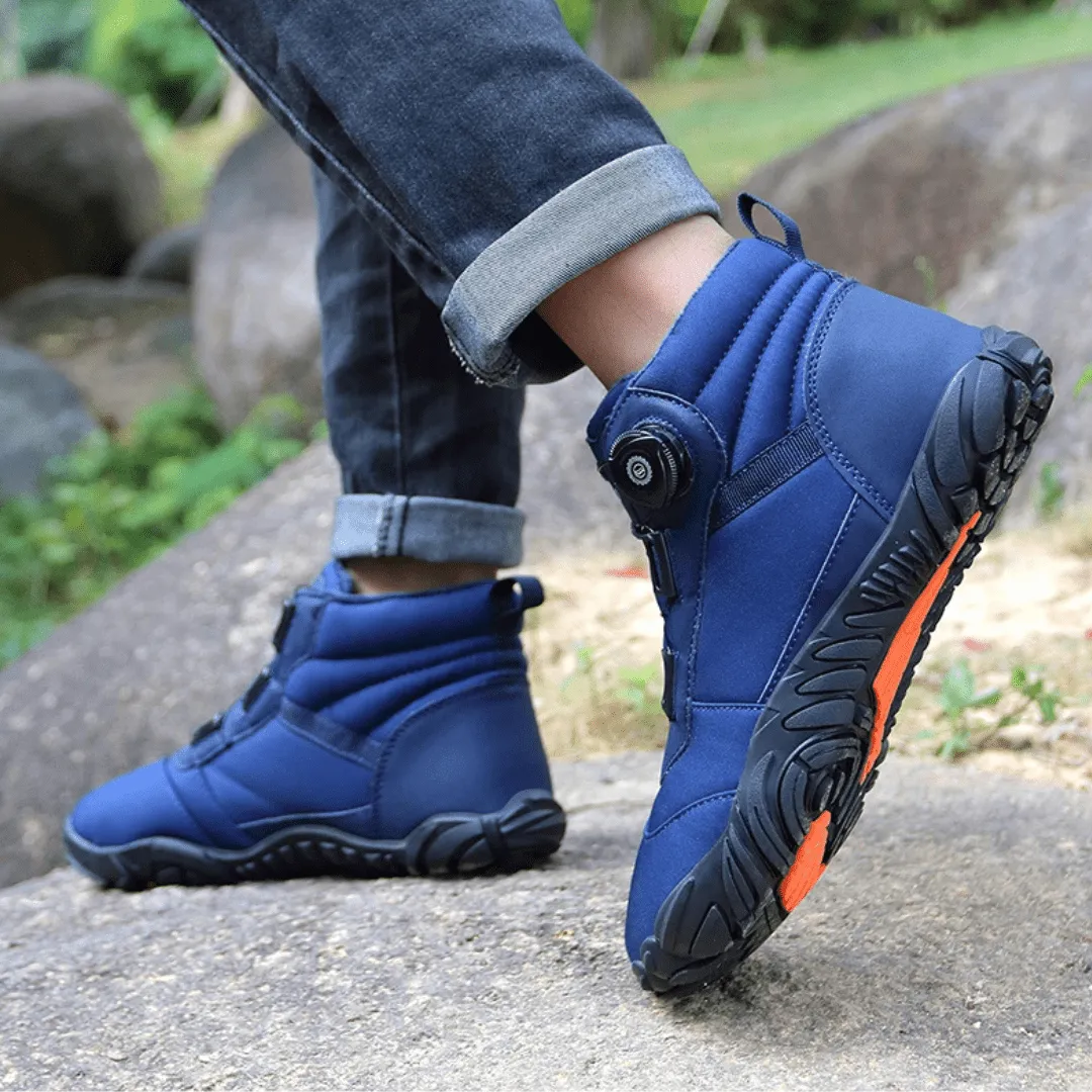 Unisex Winter Barefoot Ankle Boots - Plush Warm, Non-Slip Outdoor Snow Shoes