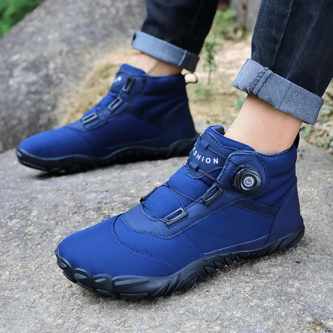 Unisex Winter Barefoot Ankle Boots - Plush Warm, Non-Slip Outdoor Snow Shoes