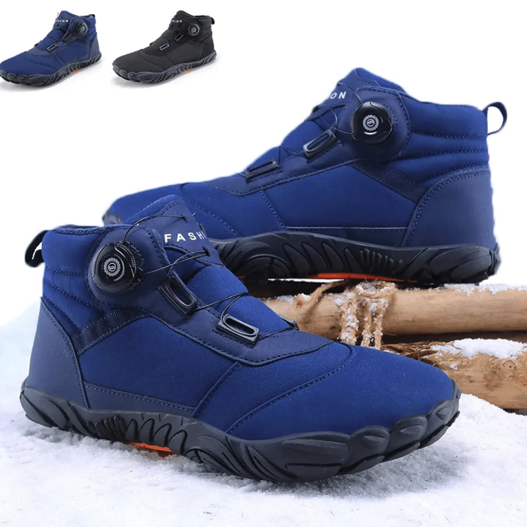 Unisex Winter Barefoot Ankle Boots - Plush Warm, Non-Slip Outdoor Snow Shoes
