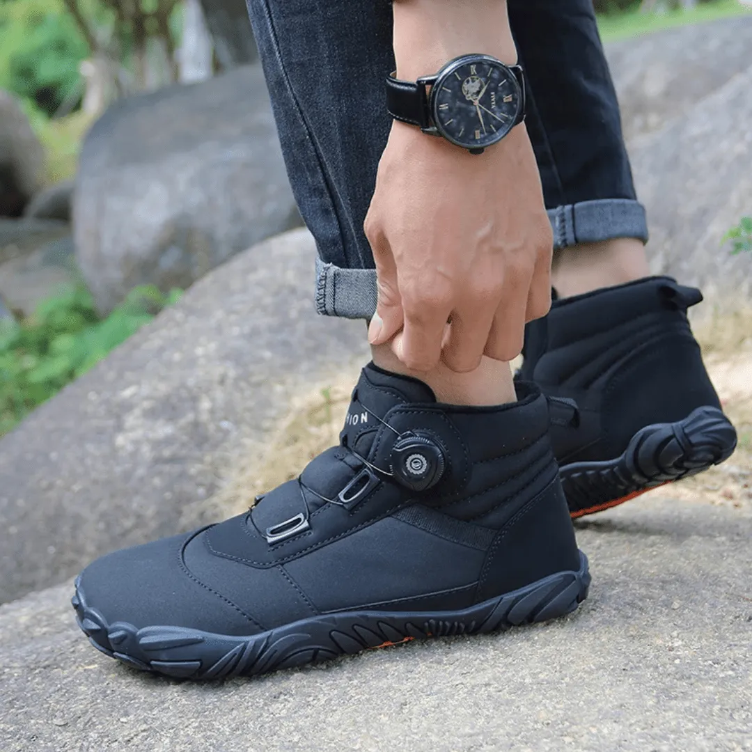 Unisex Winter Barefoot Ankle Boots - Plush Warm, Non-Slip Outdoor Snow Shoes