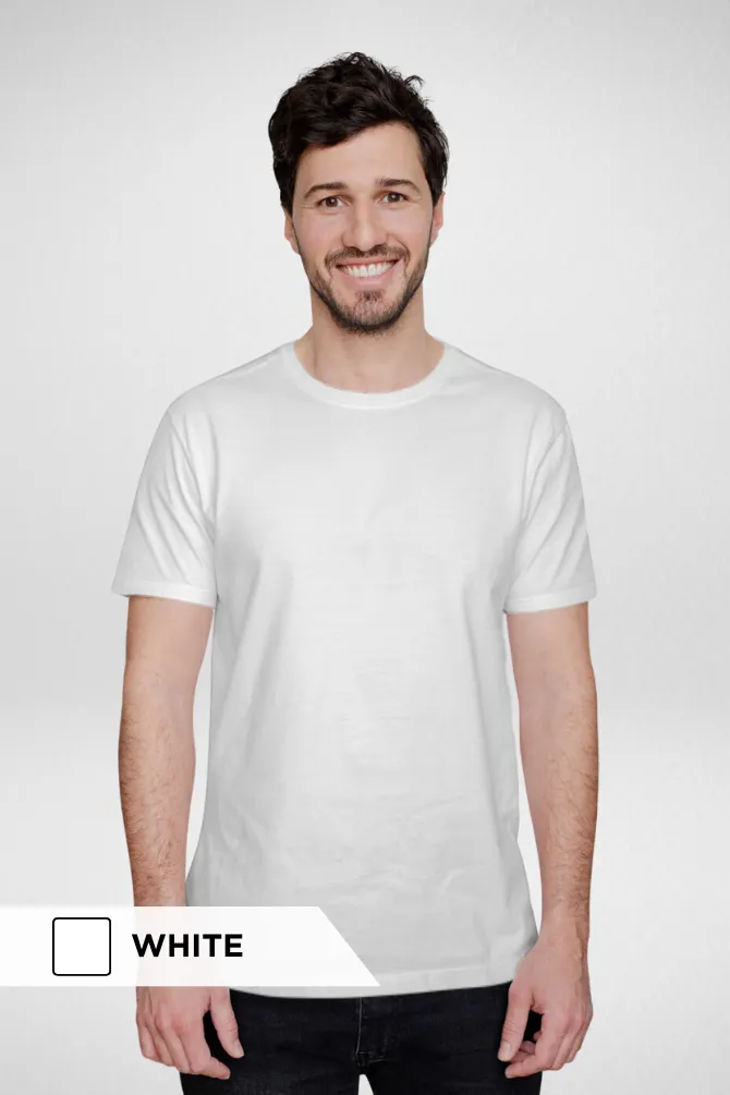 White and Maroon Plain T-shirts Combo for Men
