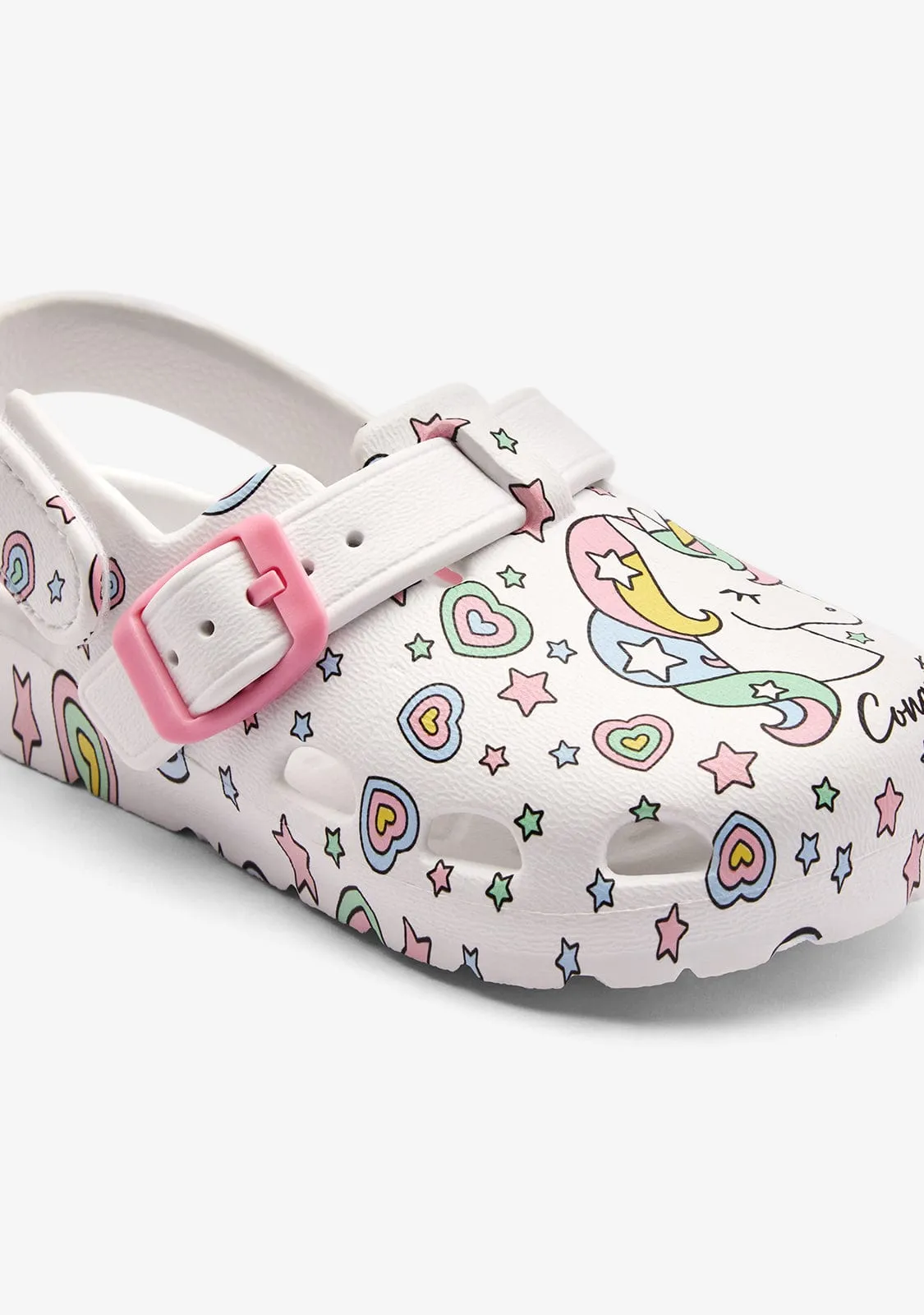 White Unicorn Clog