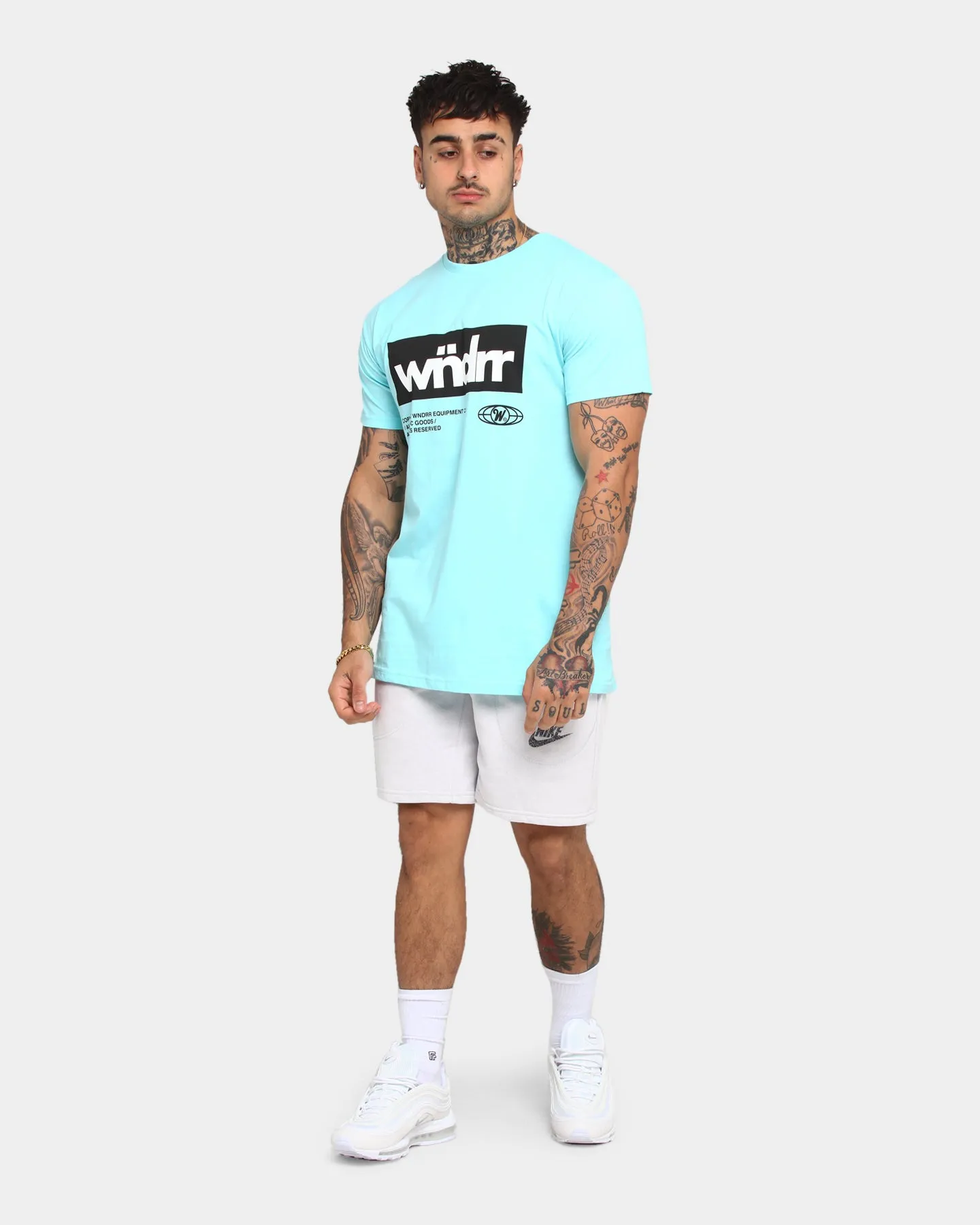 WNDRR Men's Manifest Custom Fit Short Sleeve T-Shirt Light Blue
