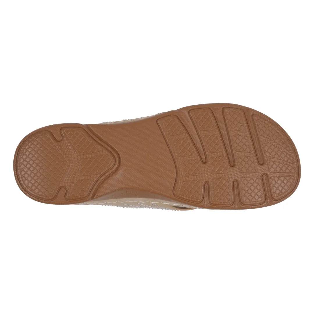 Women's Amari Nude Flower Thong Flat Comfort Sandals
