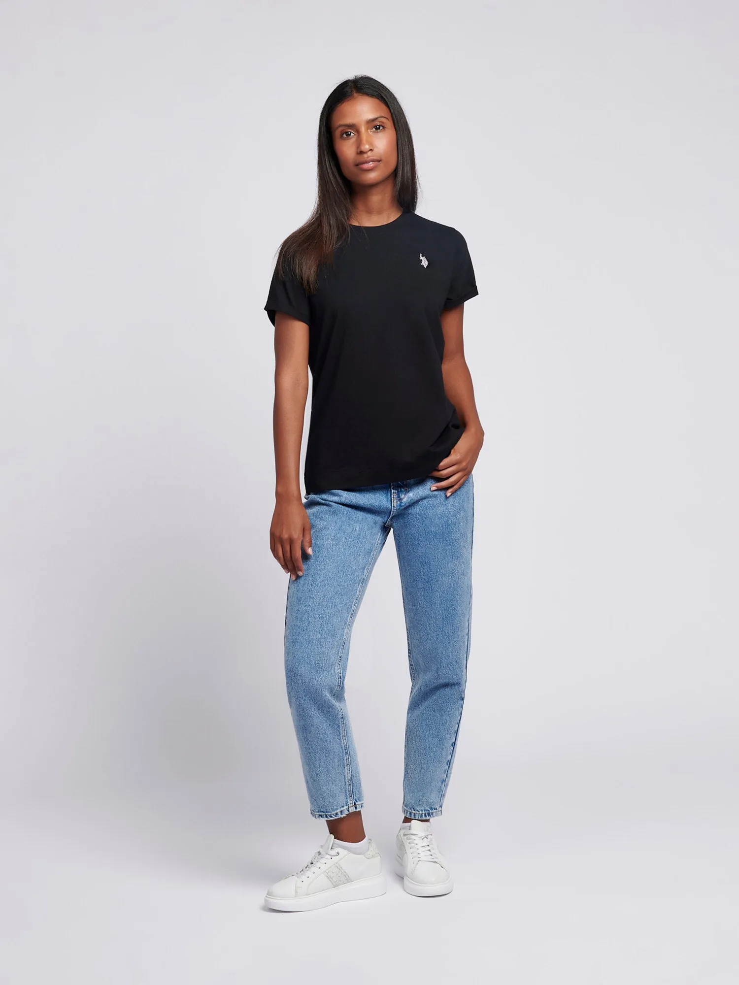Womens Crew Neck T-Shirt in Black