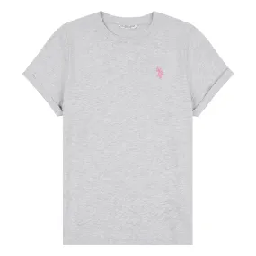 Womens Crew Neck T-Shirt in Pearl Grey Marl