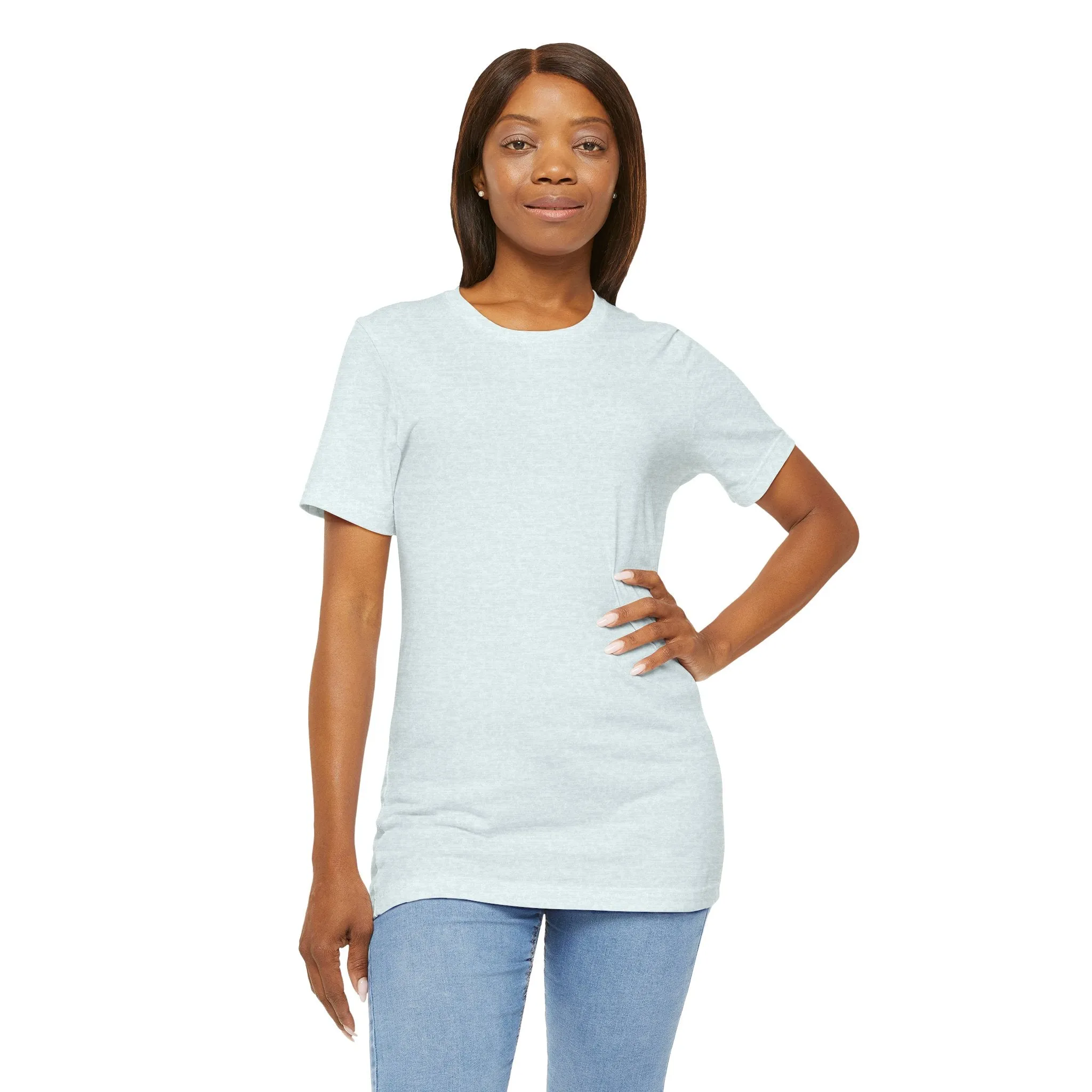 Womens Heather Ice Blue T Shirts Premium Casual Short Sleeve Shirts Oversized Tops