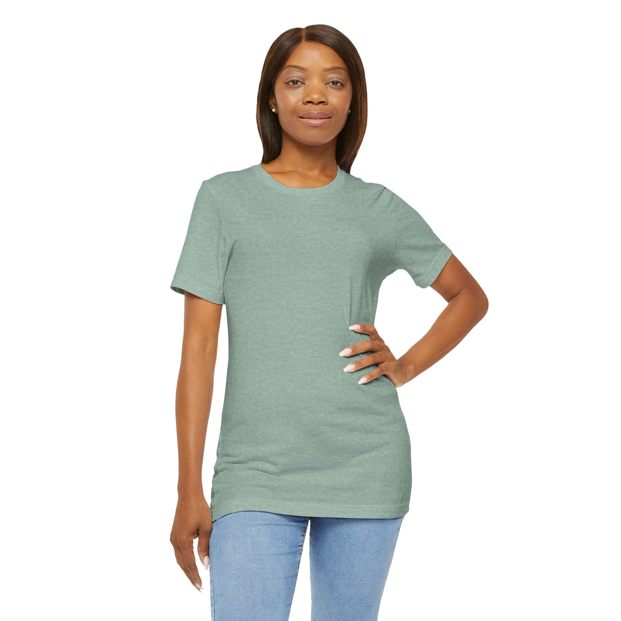 Womens Heather Prism Dusty Blue T Shirts Premium Casual Short Sleeve Shirts Oversized Tops