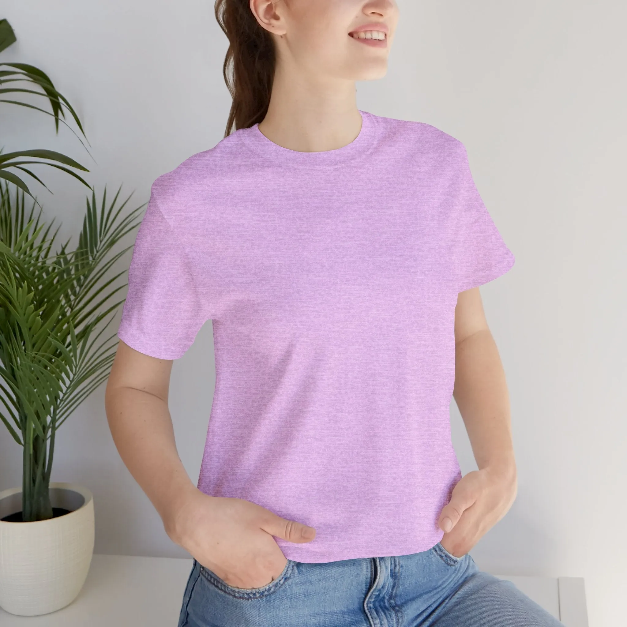 Womens Heather Prism Lilac T Shirts Premium Casual Short Sleeve Shirts Oversized Tops