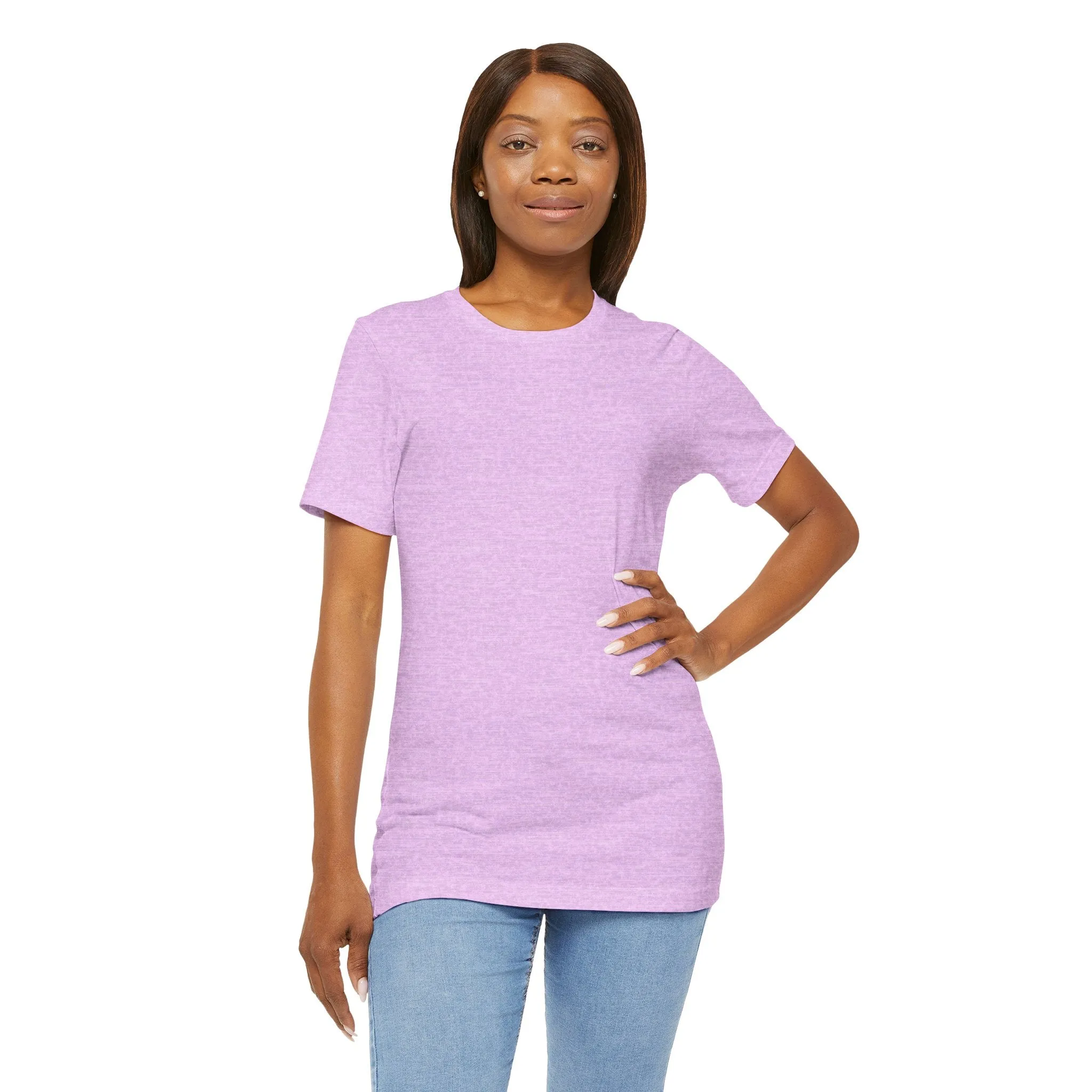 Womens Heather Prism Lilac T Shirts Premium Casual Short Sleeve Shirts Oversized Tops