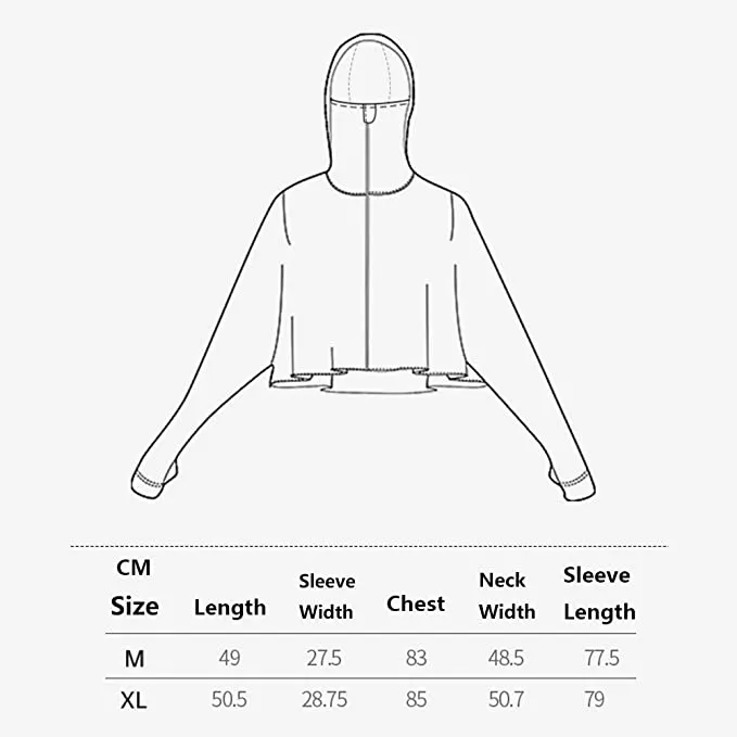 Women's High Collar Hoodie UPF 50  Sun Protection Cloak