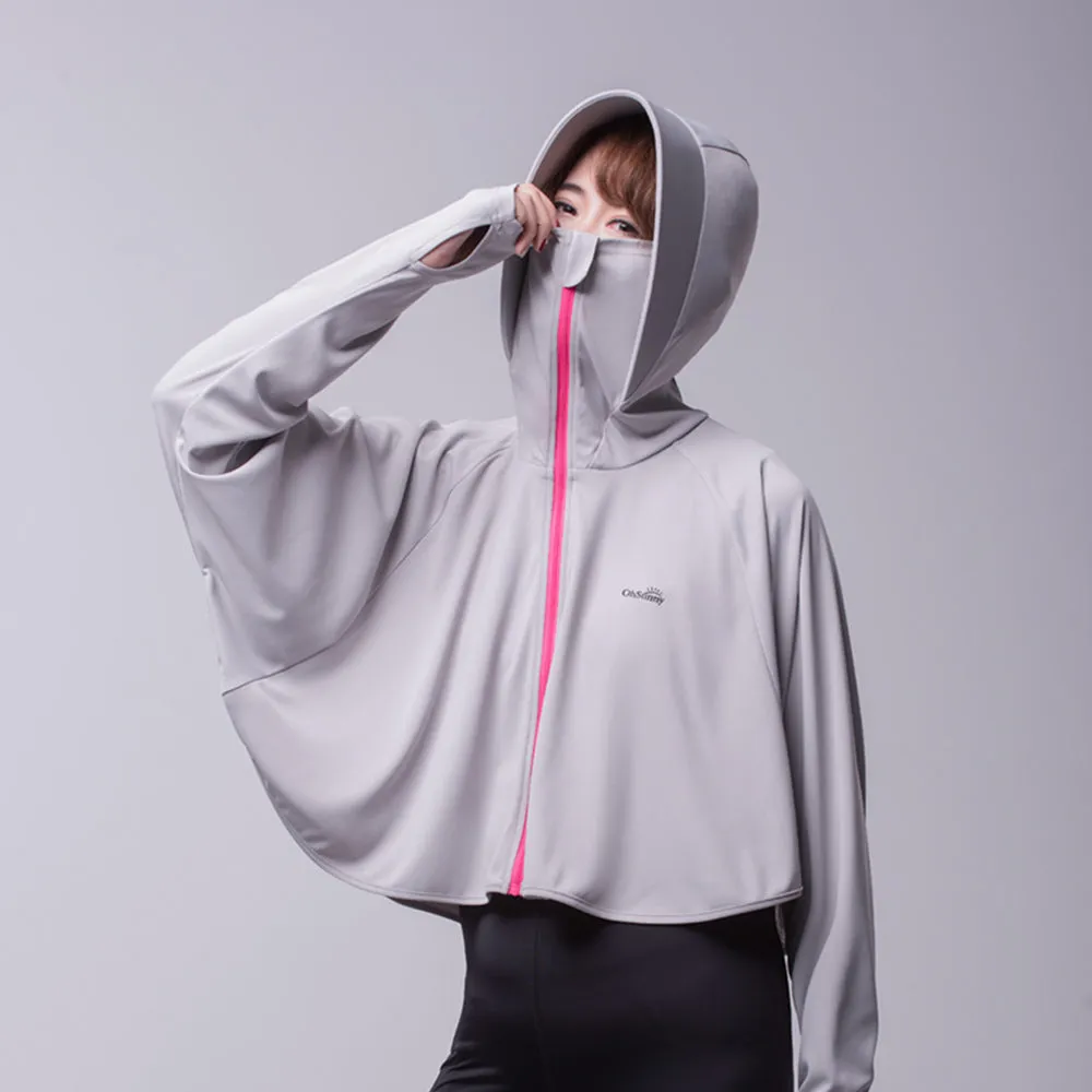 Women's High Collar Hoodie UPF 50  Sun Protection Cloak