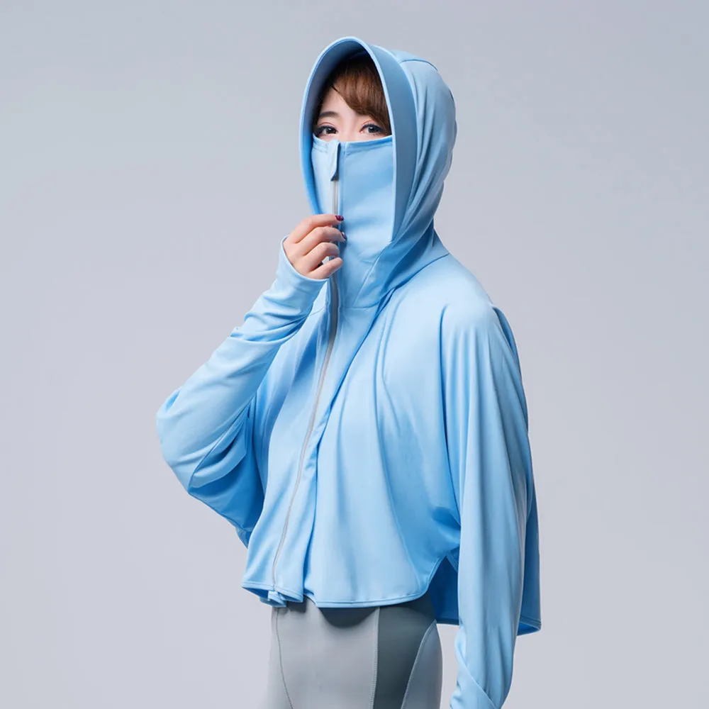 Women's High Collar Hoodie UPF 50  Sun Protection Cloak