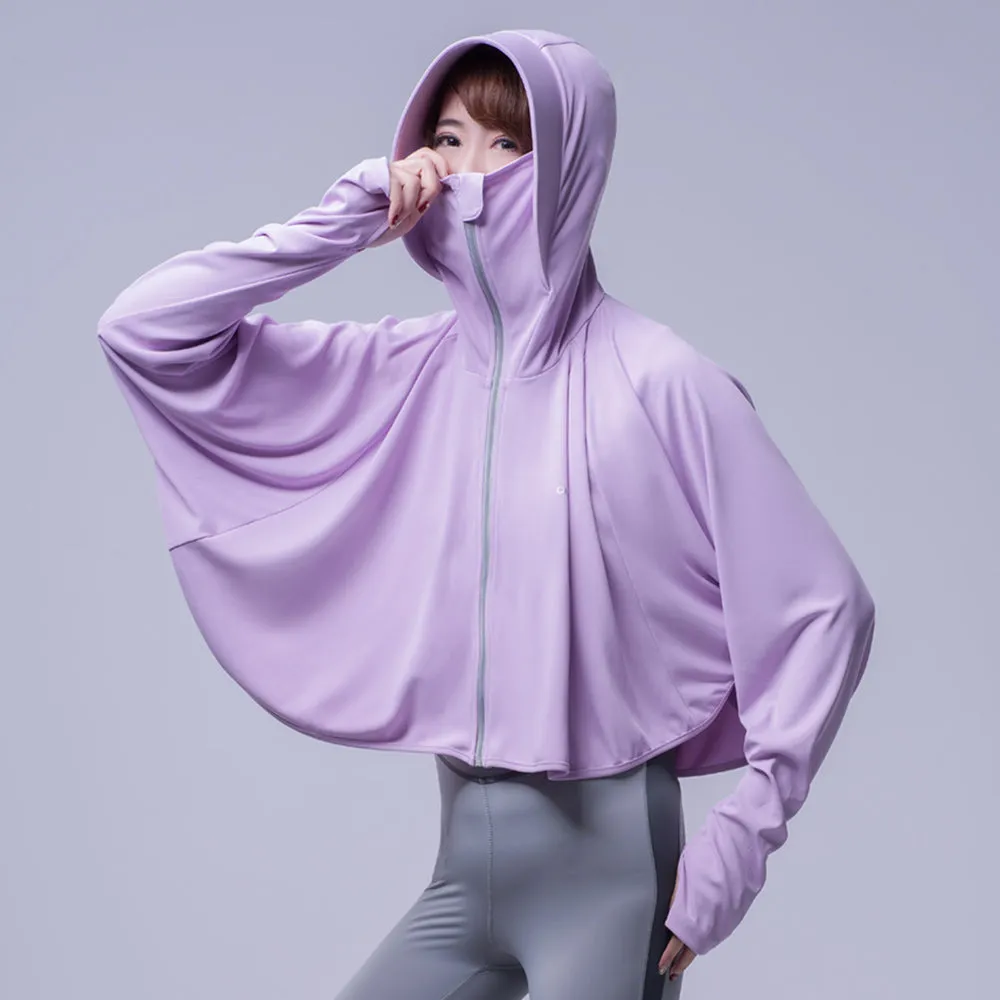 Women's High Collar Hoodie UPF 50  Sun Protection Cloak
