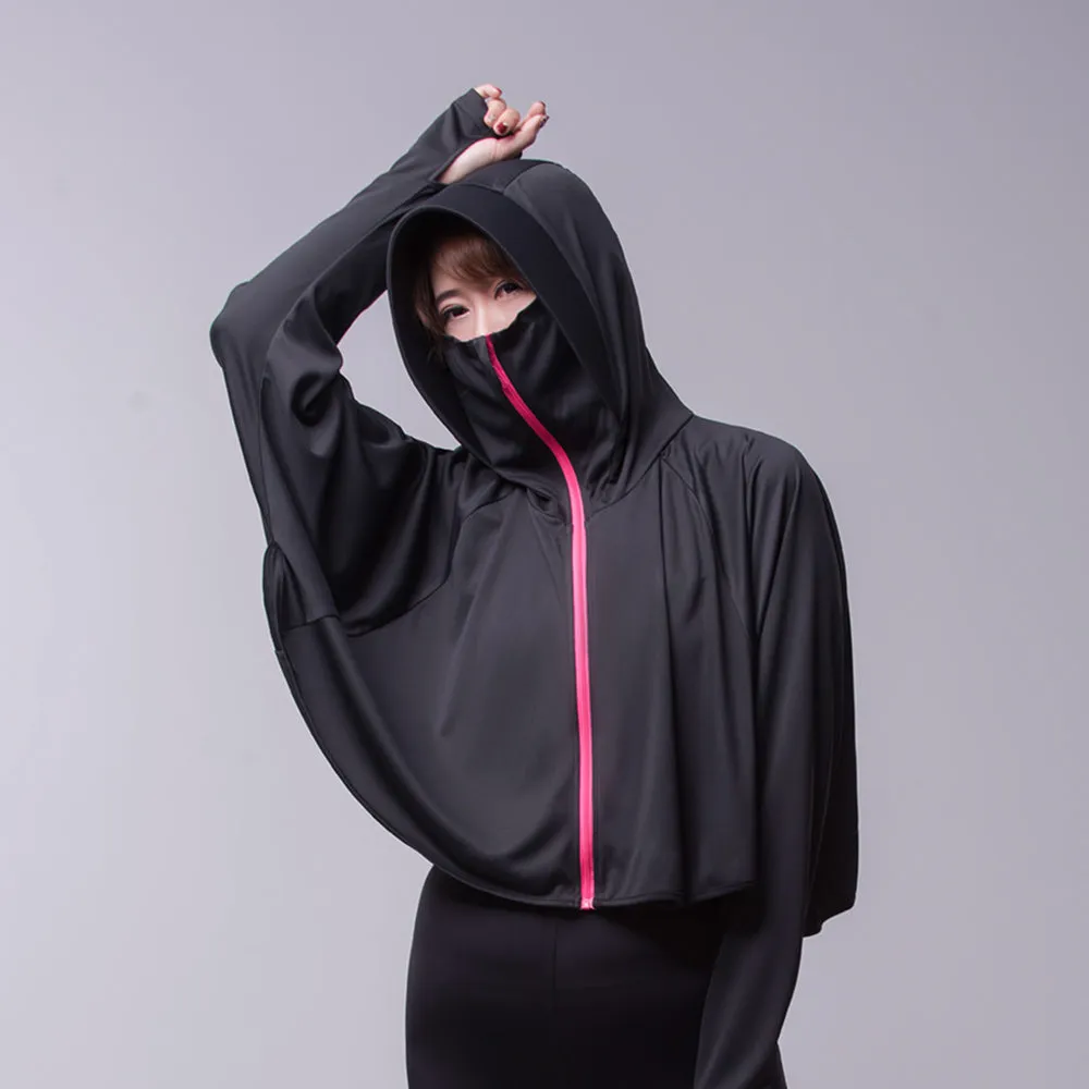Women's High Collar Hoodie UPF 50  Sun Protection Cloak