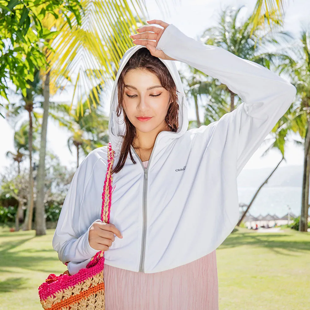 Women's High Collar Hoodie UPF 50  Sun Protection Cloak