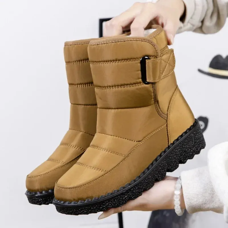 Women's Non-Slip Waterproof Winter Snow Boots – Warm Cotton Padded Platform Ankle Boots, Botas De Mujer
