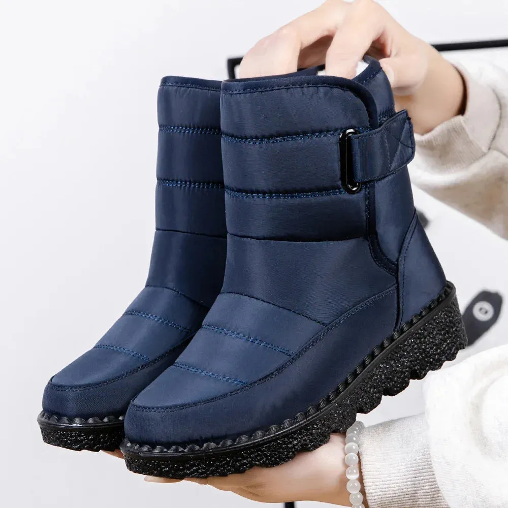 Women's Non-Slip Waterproof Winter Snow Boots – Warm Cotton Padded Platform Ankle Boots, Botas De Mujer