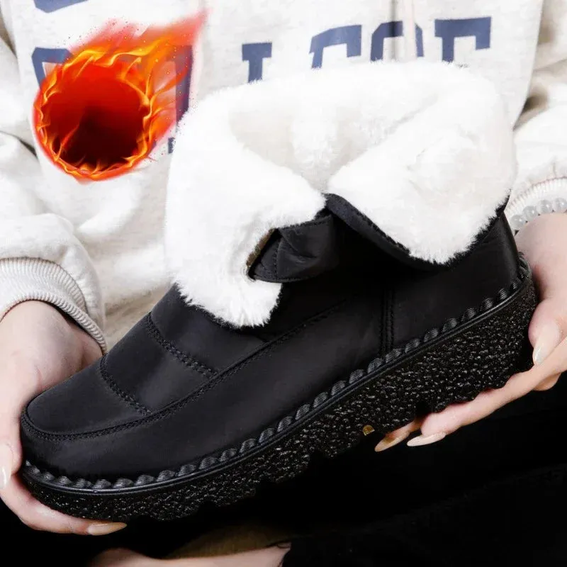 Women's Non-Slip Waterproof Winter Snow Boots – Warm Cotton Padded Platform Ankle Boots, Botas De Mujer