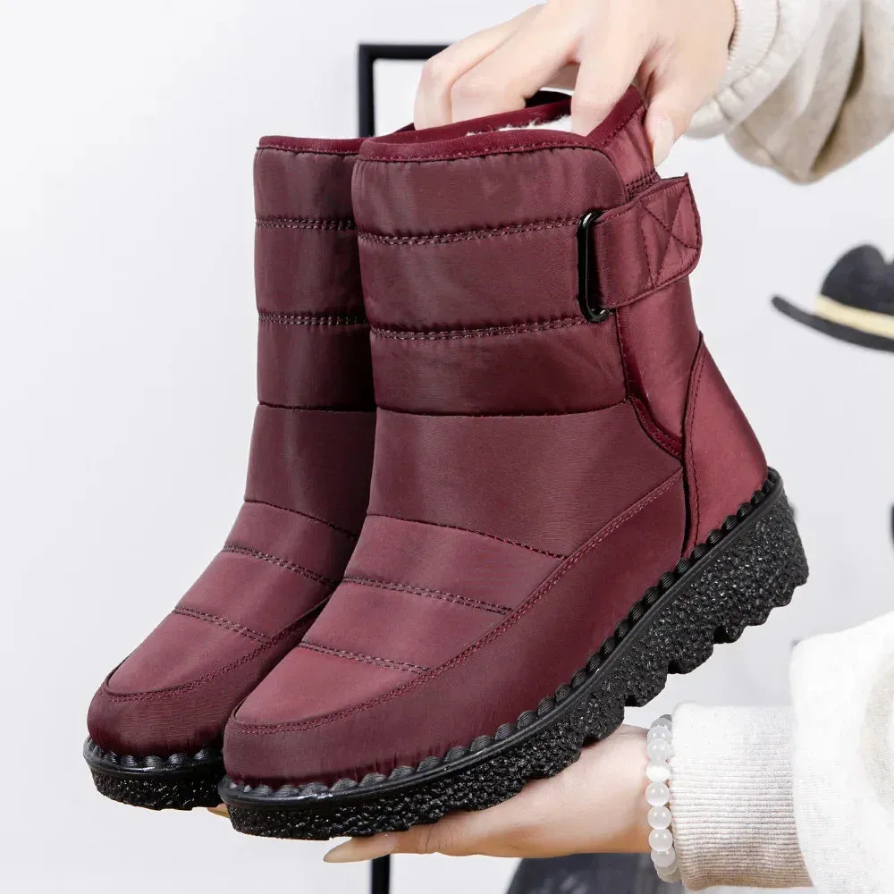 Women's Non-Slip Waterproof Winter Snow Boots – Warm Cotton Padded Platform Ankle Boots, Botas De Mujer