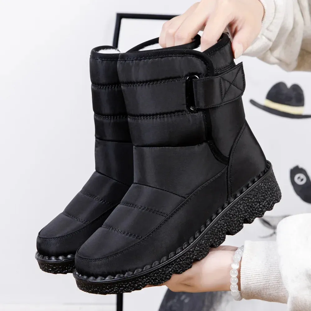 Women's Non-Slip Waterproof Winter Snow Boots – Warm Cotton Padded Platform Ankle Boots, Botas De Mujer